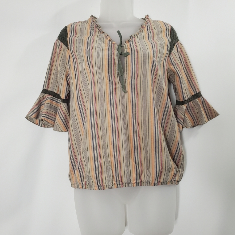 Free People Vintage Cotton Top With Lace Trim